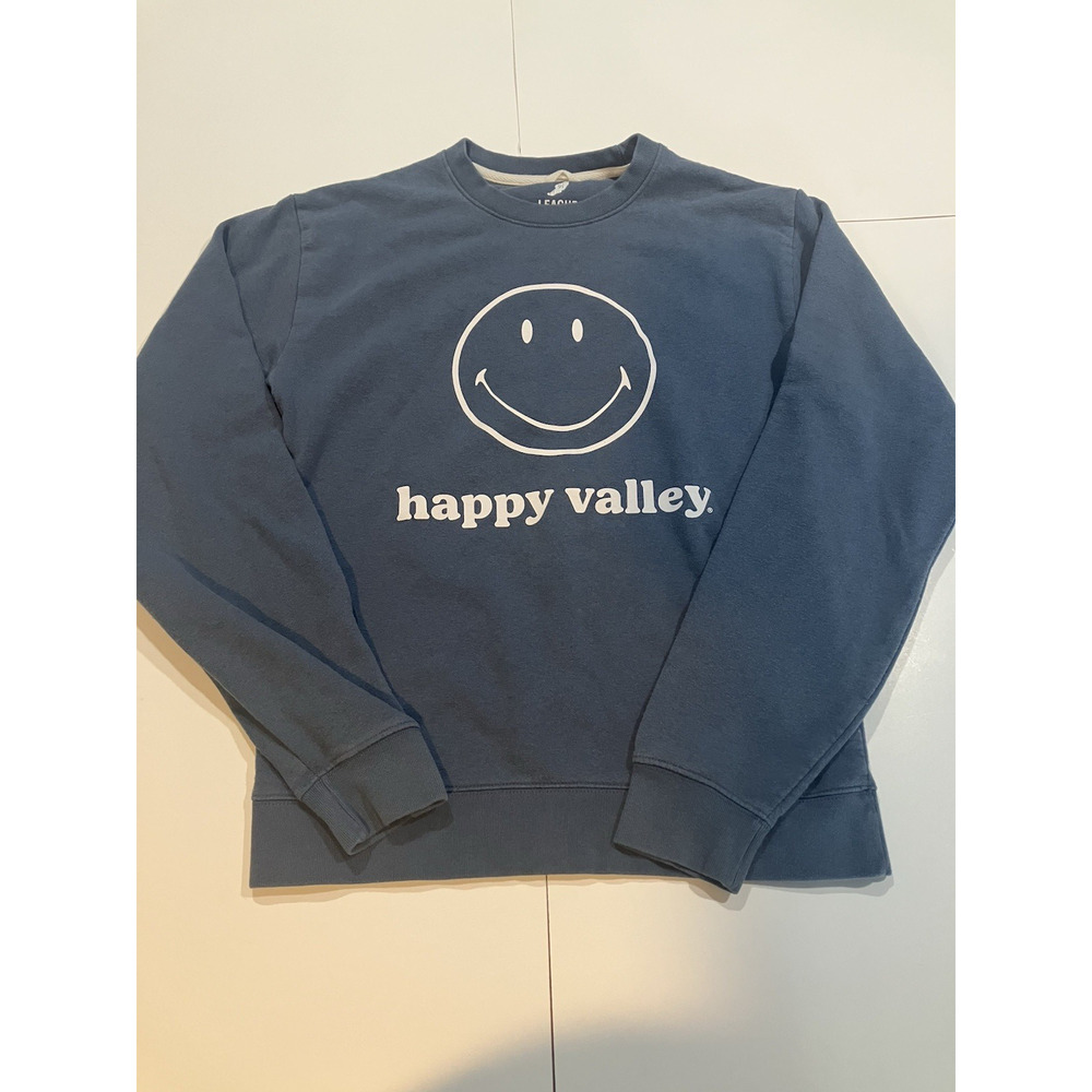 91 League Navy Blue Penn State Smiley Face Happy Valley Small Long Sleeve Shirt
